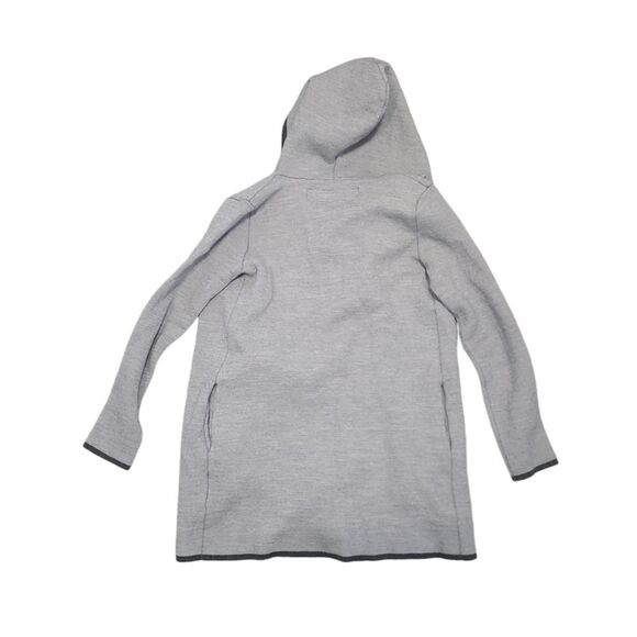 BNCI by Blanc Noir Women's Grey open hooded sweater size S wool blend modern - Picture 2 of 10